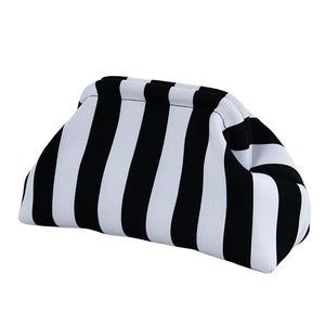 Summer Stripe Crochet Bags Clutch Beach Woven Color Block Dumpling o_o